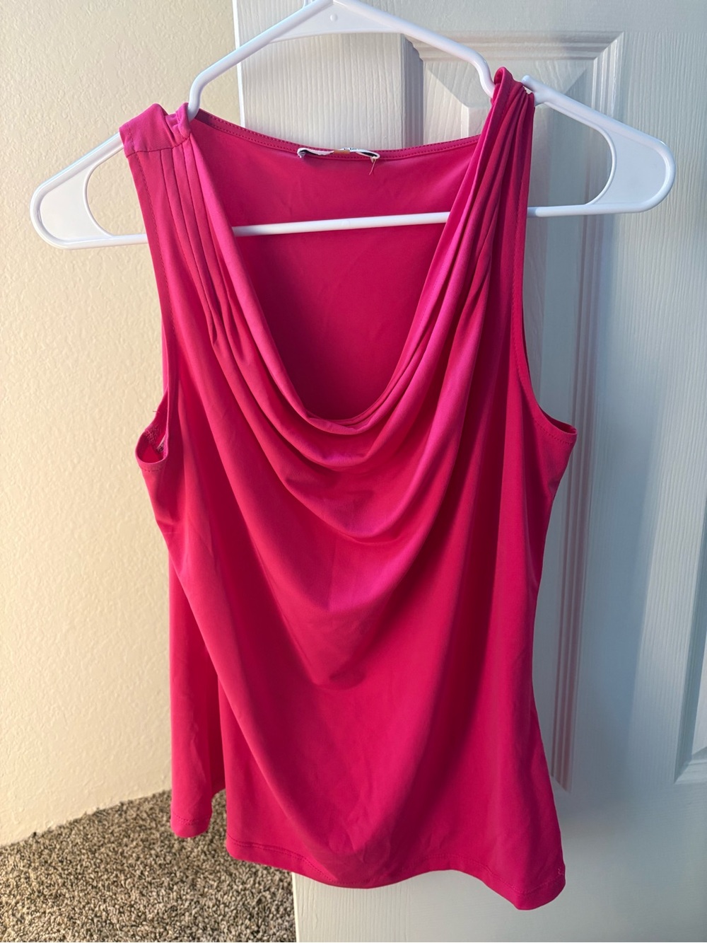 Calvin Klein Hot Pink Draped Neck Sleeveless Camisole